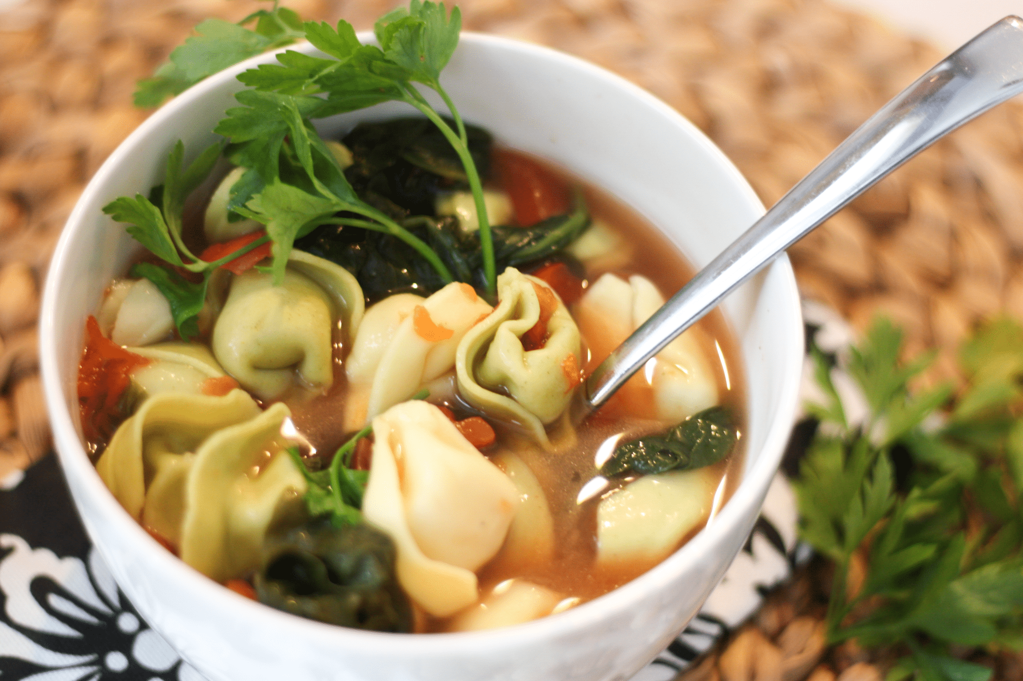 A fresh and light tortellini soup recipe